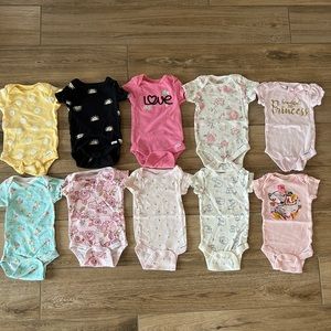 10 Gerber Girl Onesies - 0-3 month - not used!
